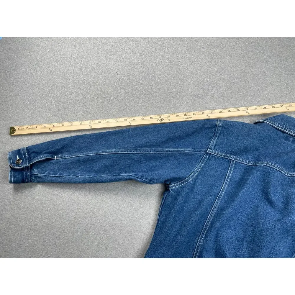 90s VTG Cherokee Denim Jacket Womens S Blue Jean Button Up Western Retro Preppy